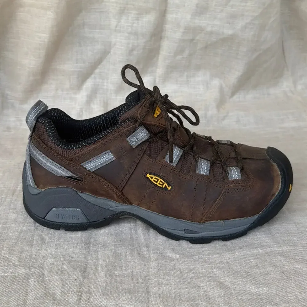 Keen Utility Steel Toe 8D Brown Gray Detroit XT ESD Key-Tech Lace Up Sneakers